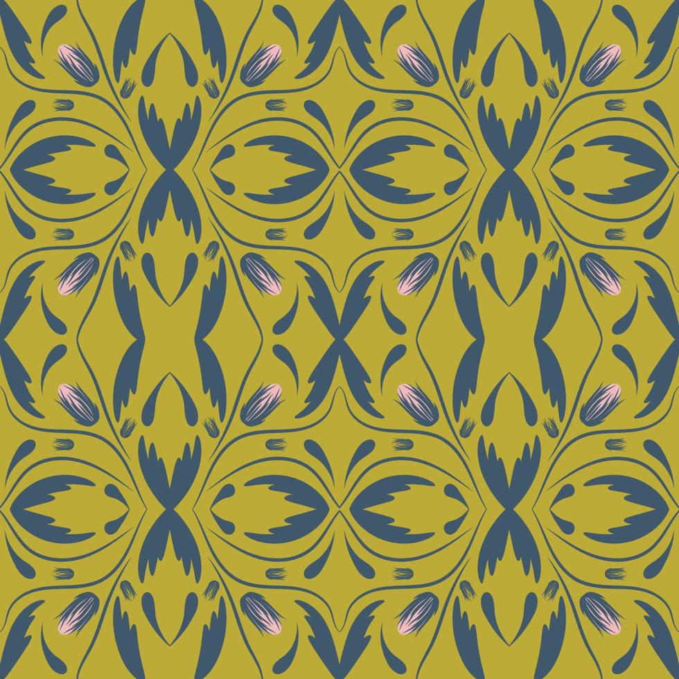 Folk flowers print Floral pattern Ethnic art vector