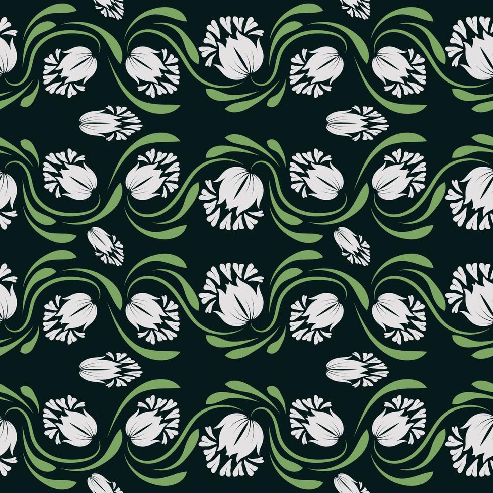 Folk flowers print Floral pattern Ethnic art vector