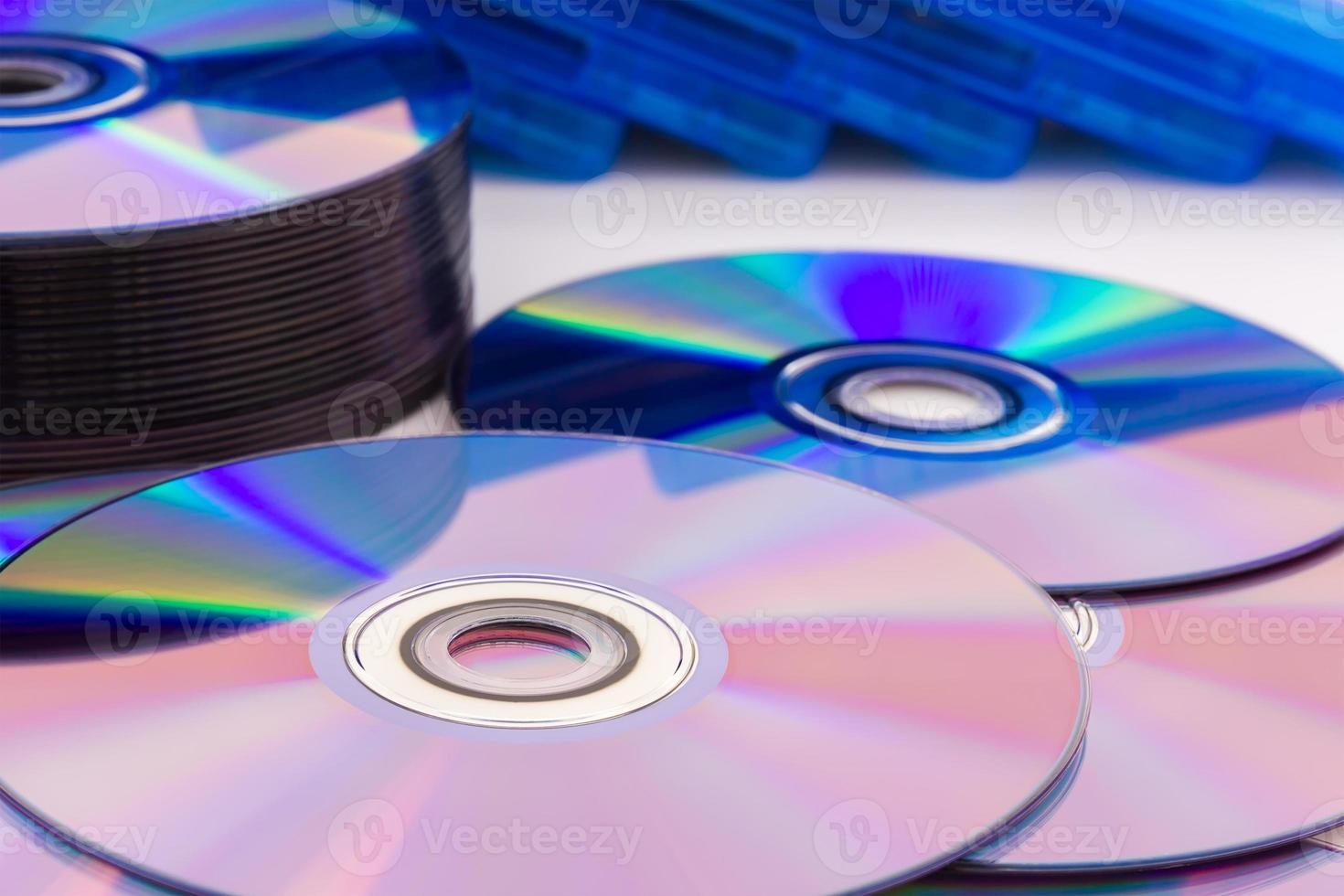 Closeup compact discs photo