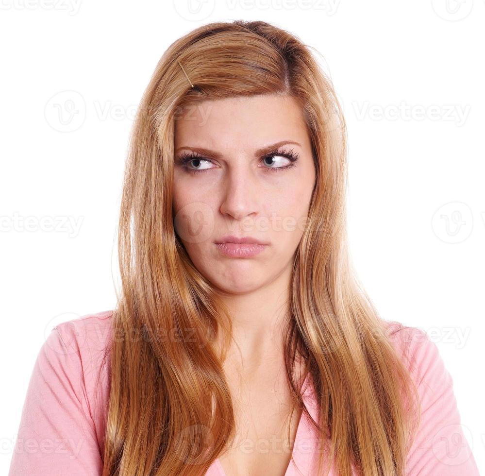 pissed off young woman photo