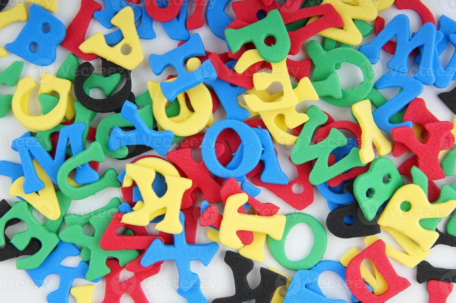 jumble of foamed rubber letters photo