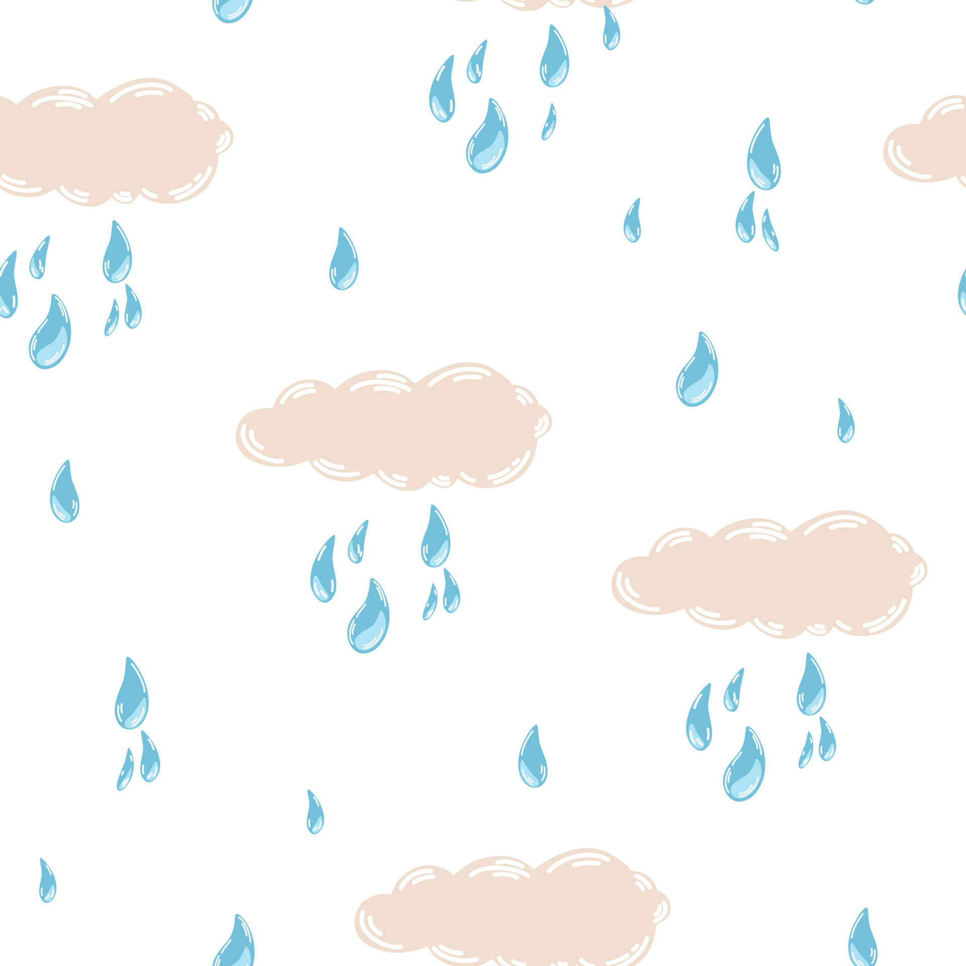 Seamless Pattern With Raining On Transparent Background Vector