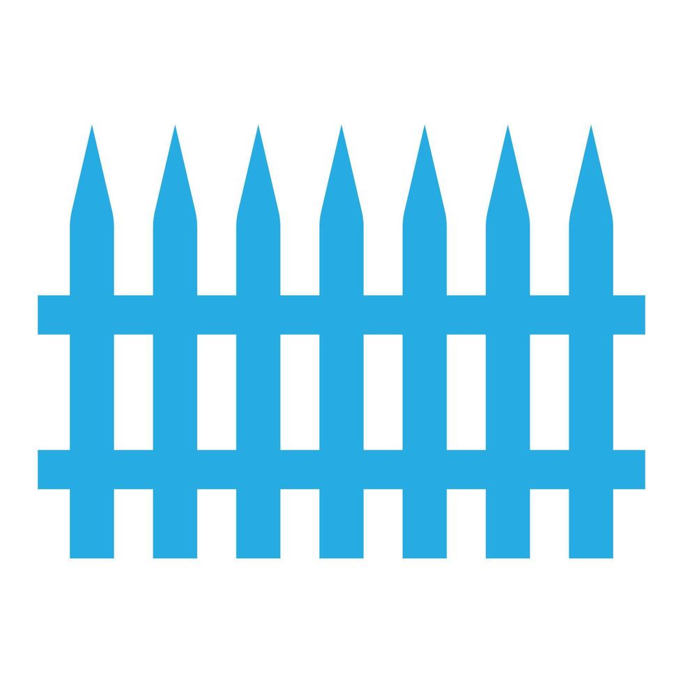 eps10 icono de valla de madera de jardinería vectorial azul en un estilo sencillo y moderno aislado en fondo blanco vector