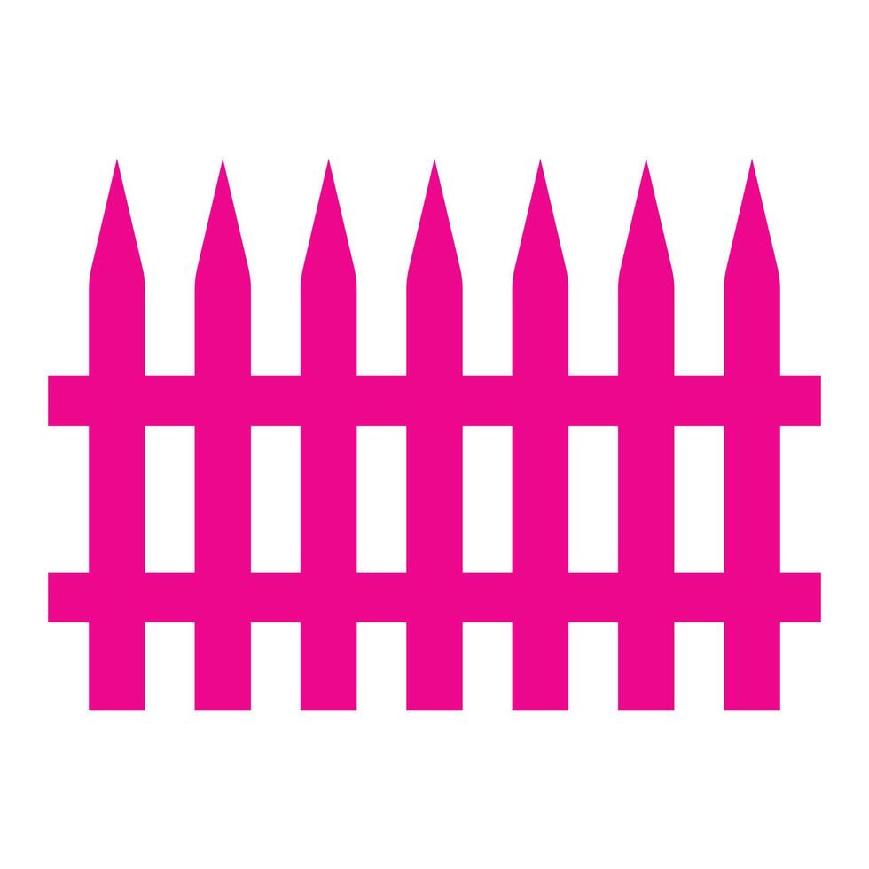 eps10 icono de valla de madera de jardinería vectorial rosa en un estilo sencillo y moderno aislado en fondo blanco vector