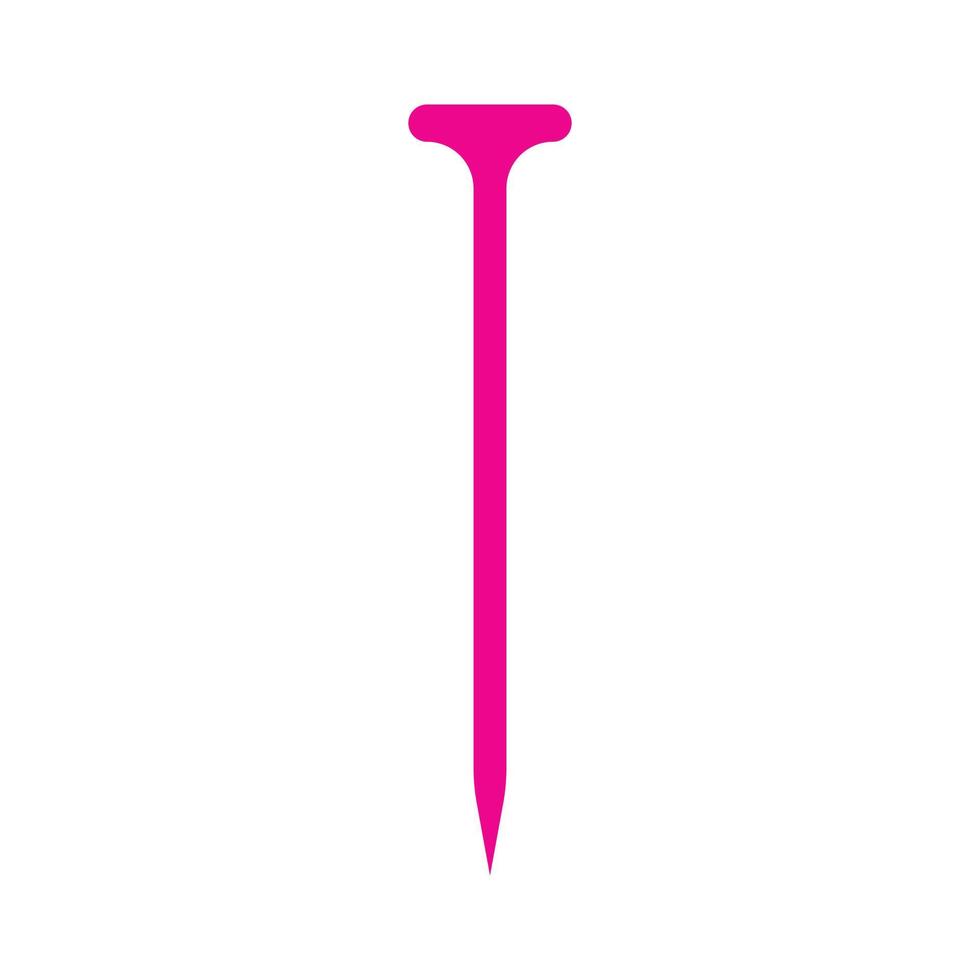 eps10 icono de clavo de metal vectorial rosa en un estilo sencillo y moderno aislado en fondo blanco vector