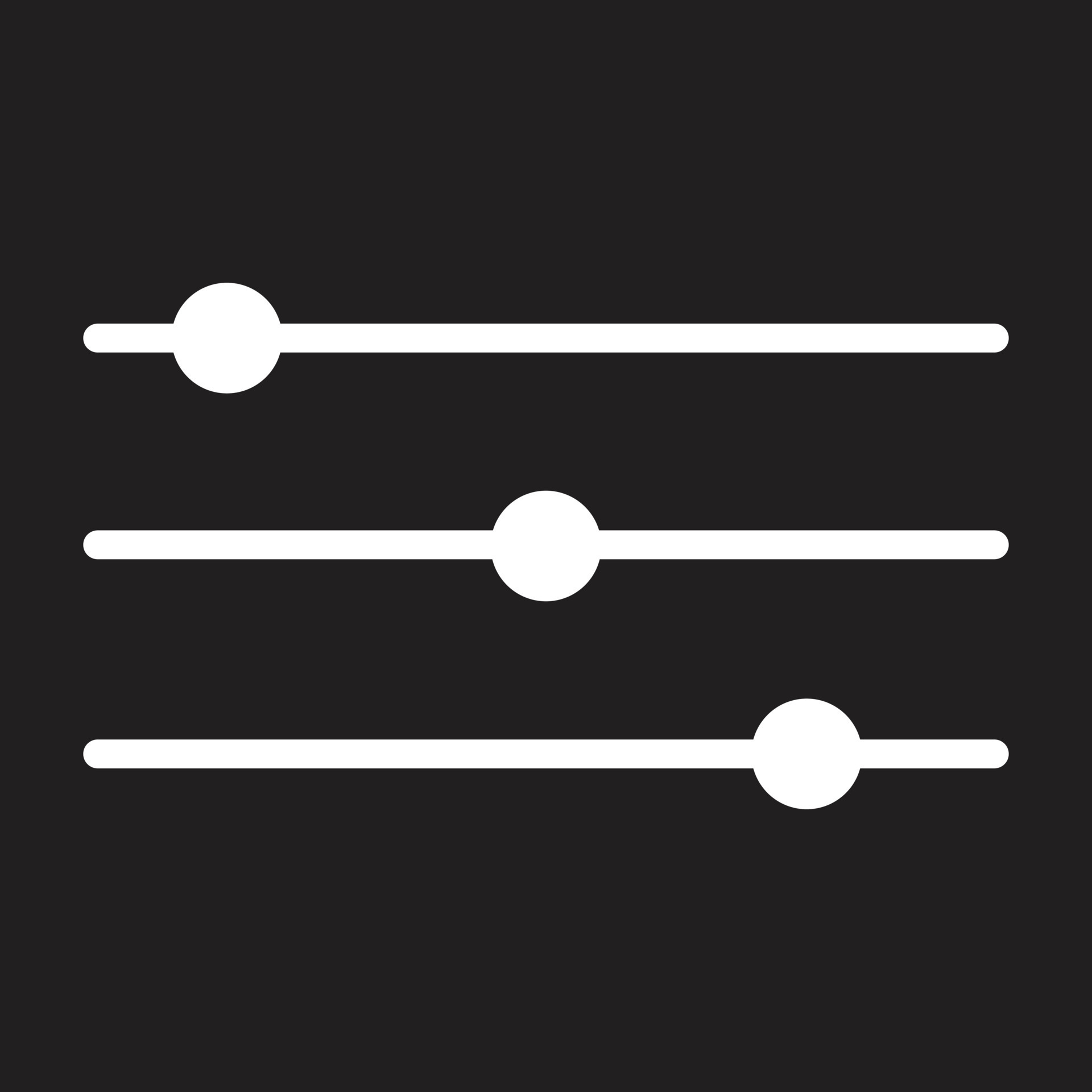 eps10 white vector slider bar icon in simple flat trendy style isolated