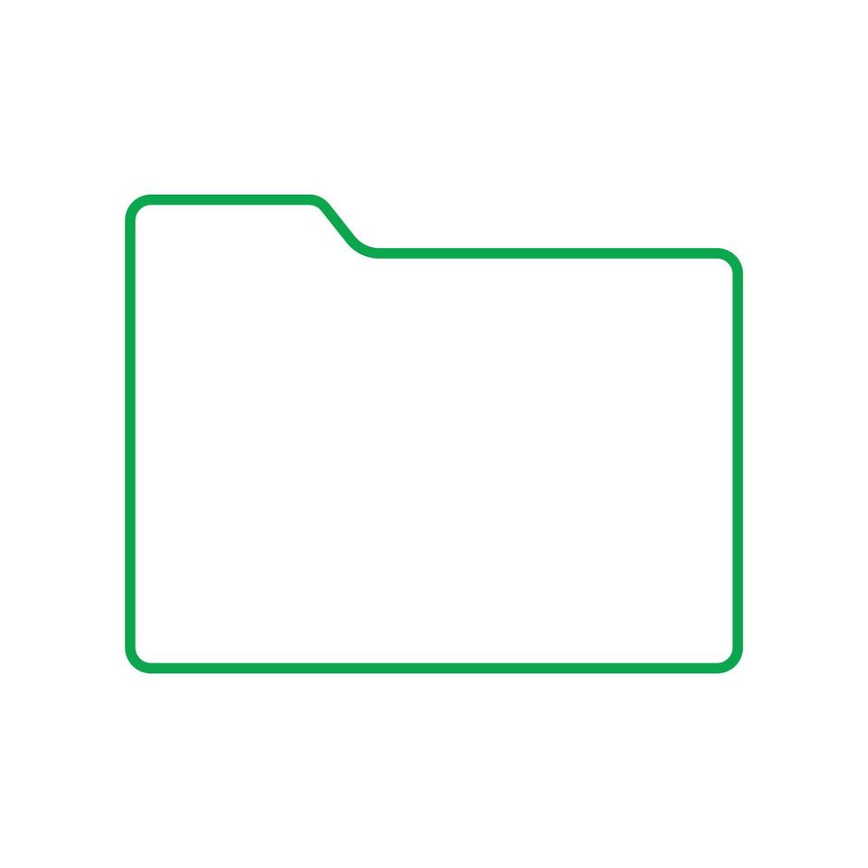 eps10 green vector folder line icon in simple flat trendy style isolated on white background