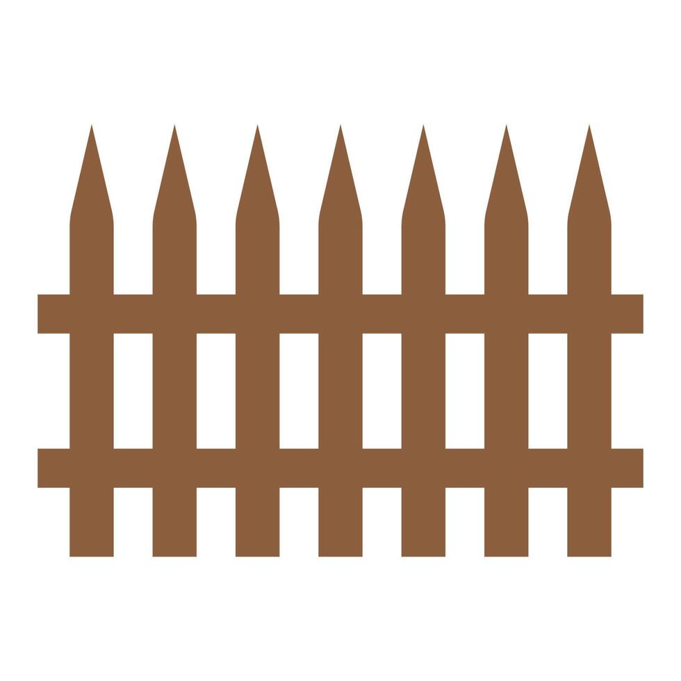 eps10 brown vector gardening wooden fence icon in simple flat trendy style isolated on white background