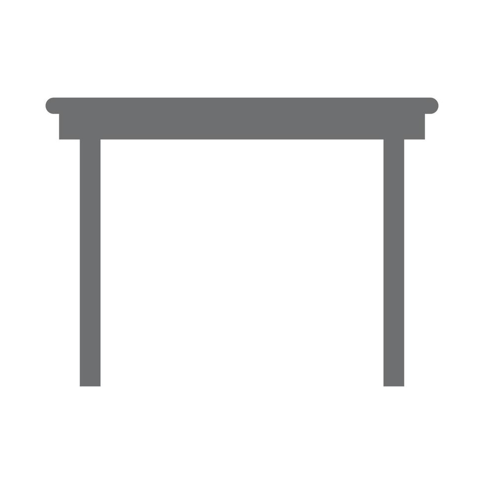eps10 mesa de madera vectorial gris o icono de escritorio en un estilo sencillo y moderno aislado en fondo blanco vector