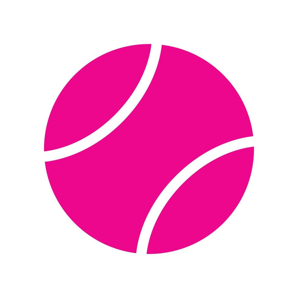eps10 icono de pelota de tenis vectorial rosa en un estilo sencillo y moderno aislado en fondo blanco vector