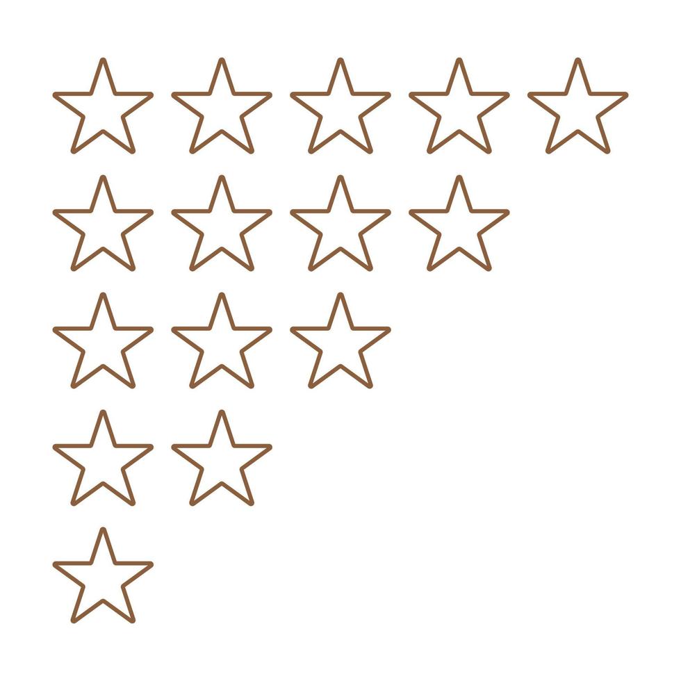 eps10 icono de arte de línea de calificación de consumidor de vector marrón en estilo moderno plano simple aislado en fondo blanco