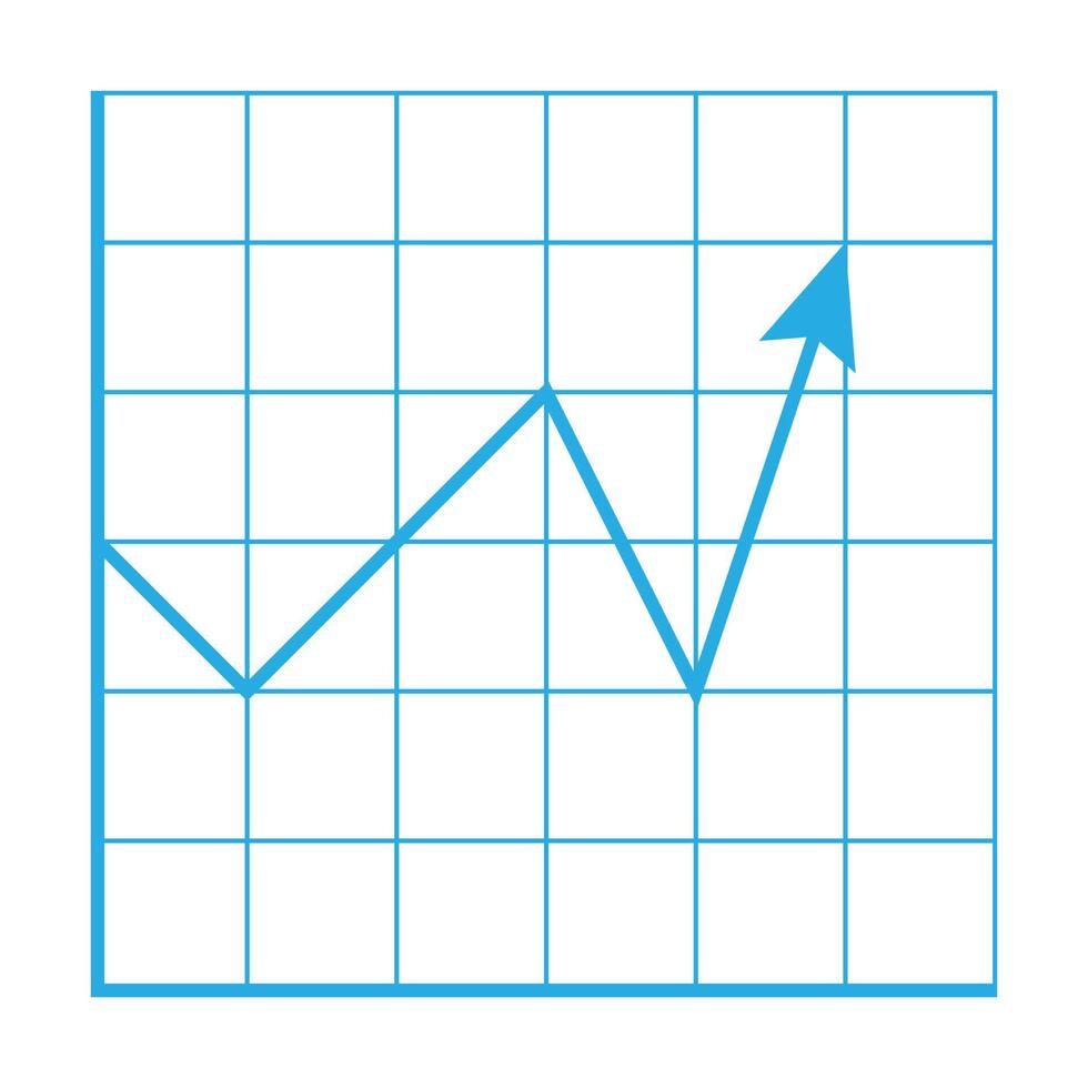 eps10 vector azul creciente icono de gráfico de mercado financiero en un estilo simple y moderno aislado en fondo blanco