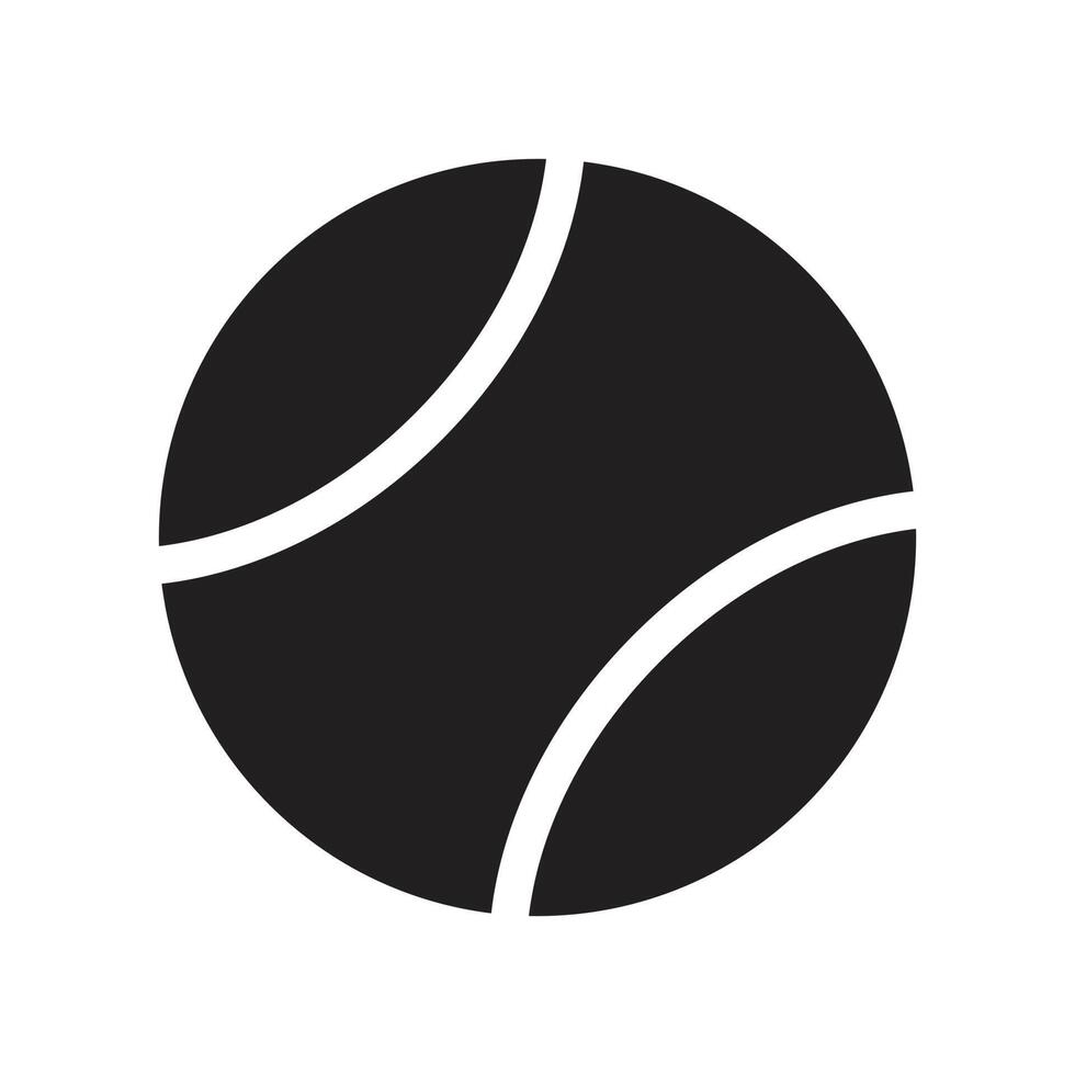 eps10 icono de pelota de tenis vectorial negro en un estilo sencillo y moderno aislado en fondo blanco vector