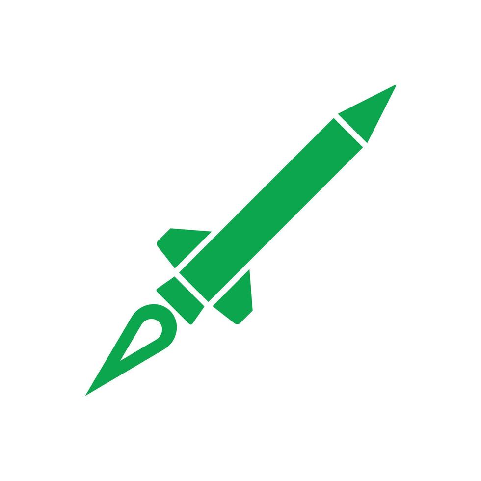 eps10 icono sólido de misil vectorial verde en un estilo sencillo y moderno aislado en fondo blanco vector