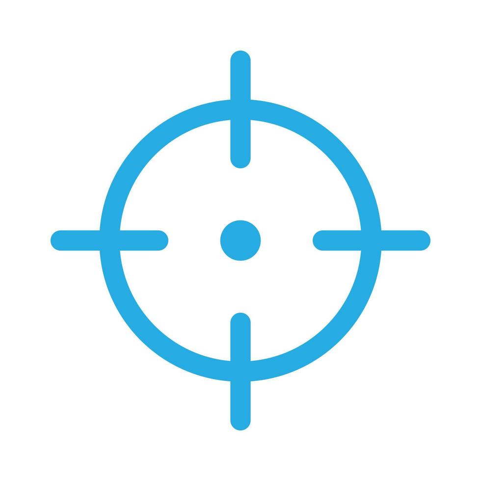 objetivo de francotirador de vector azul eps10 o apuntar al icono de la línea de destino en un estilo plano simple y moderno aislado en fondo blanco