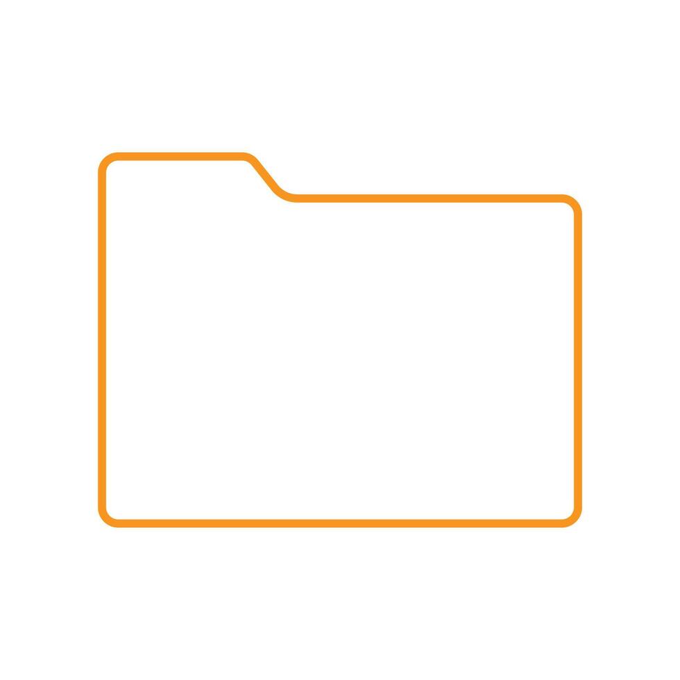 eps10 orange vector folder line icon in simple flat trendy style isolated on white background