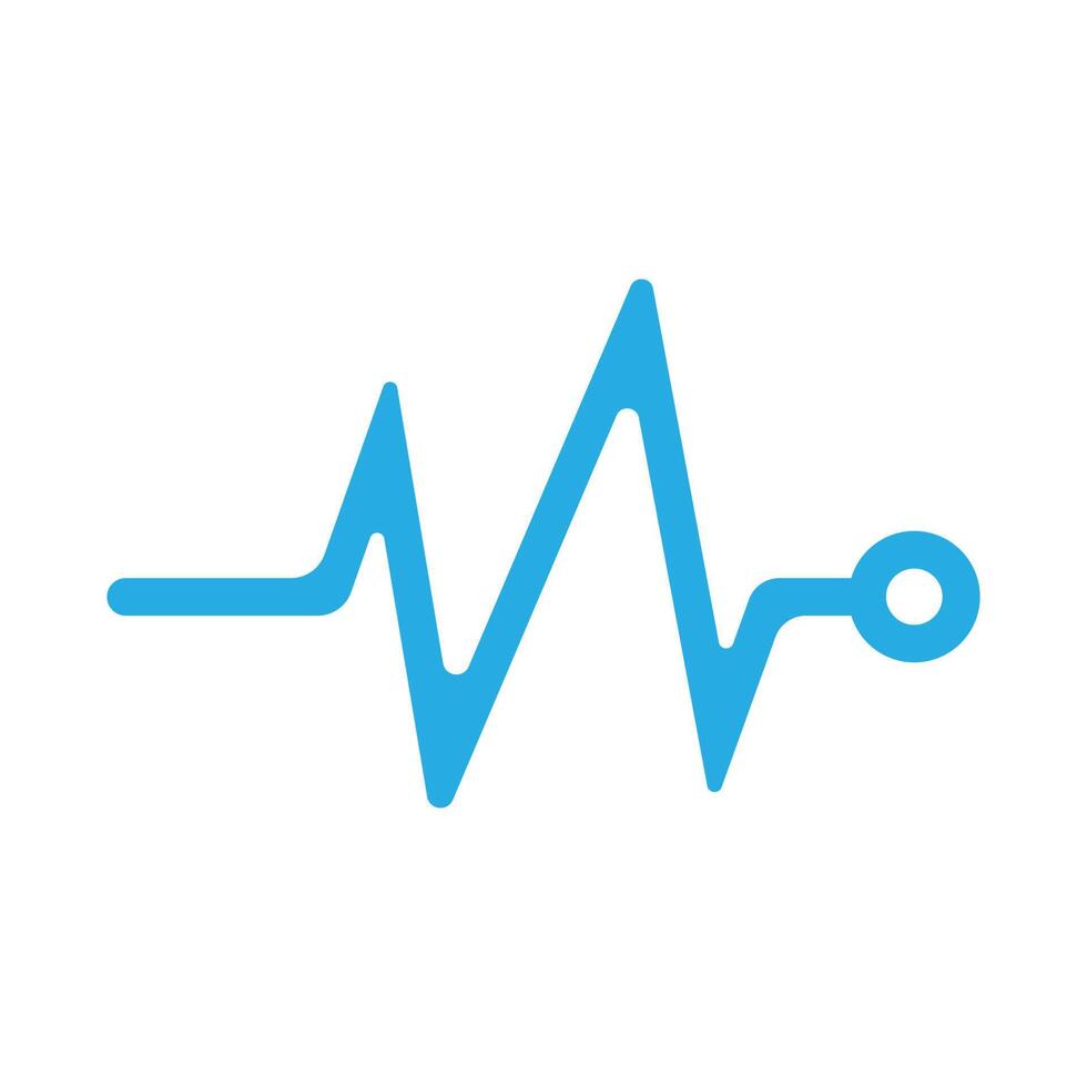 eps10 vector blue Heart beat monitor pulse icon in simple flat trendy style isolated on white background