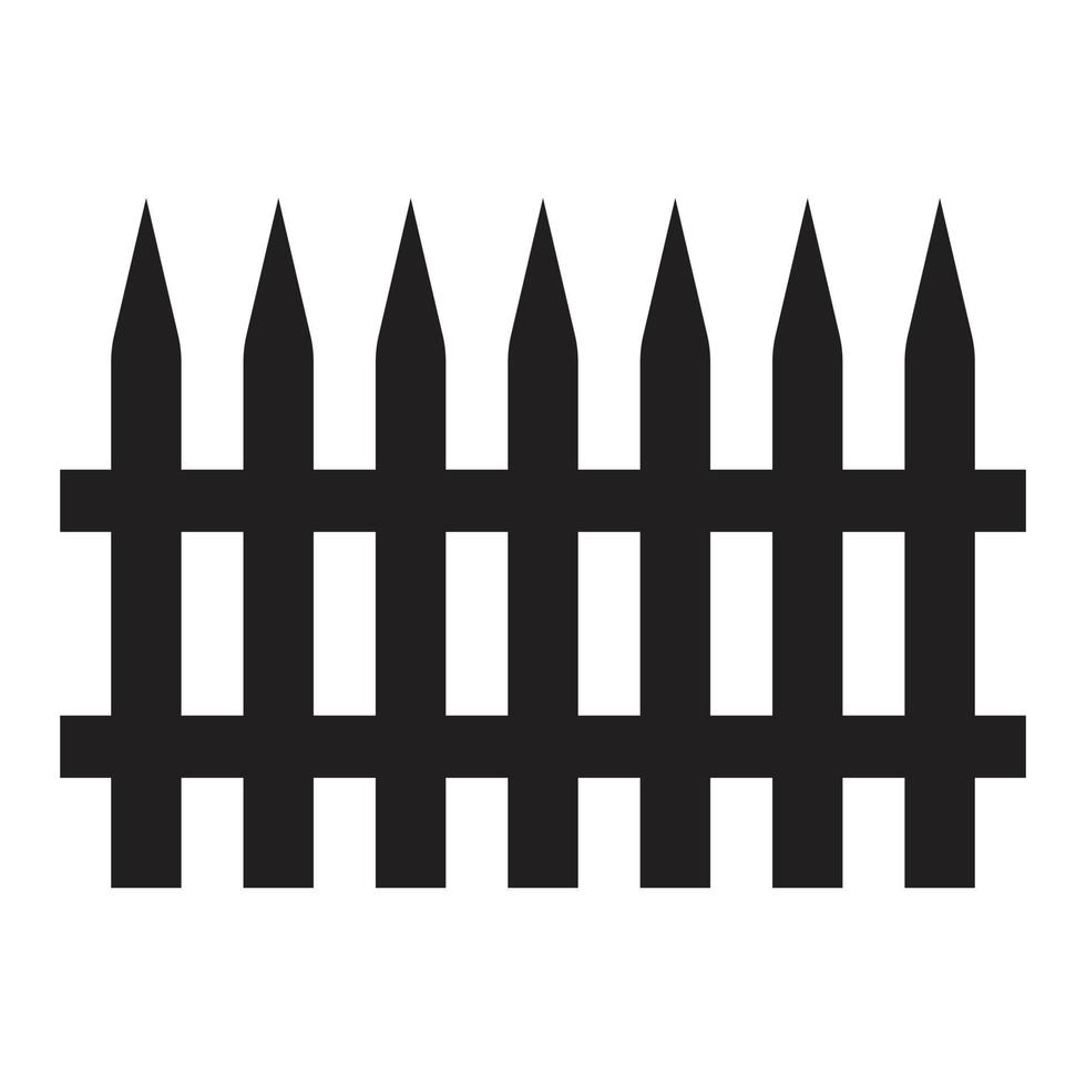 eps10 icono de valla de madera de jardinería vectorial negro en un estilo sencillo y moderno aislado en fondo blanco vector