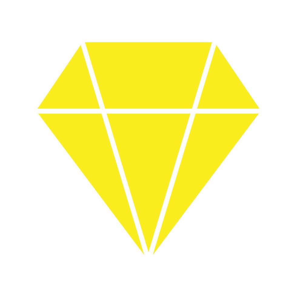 eps10 yellow vector diamond icon, or symbol in simple flat trendy style isolated on white background