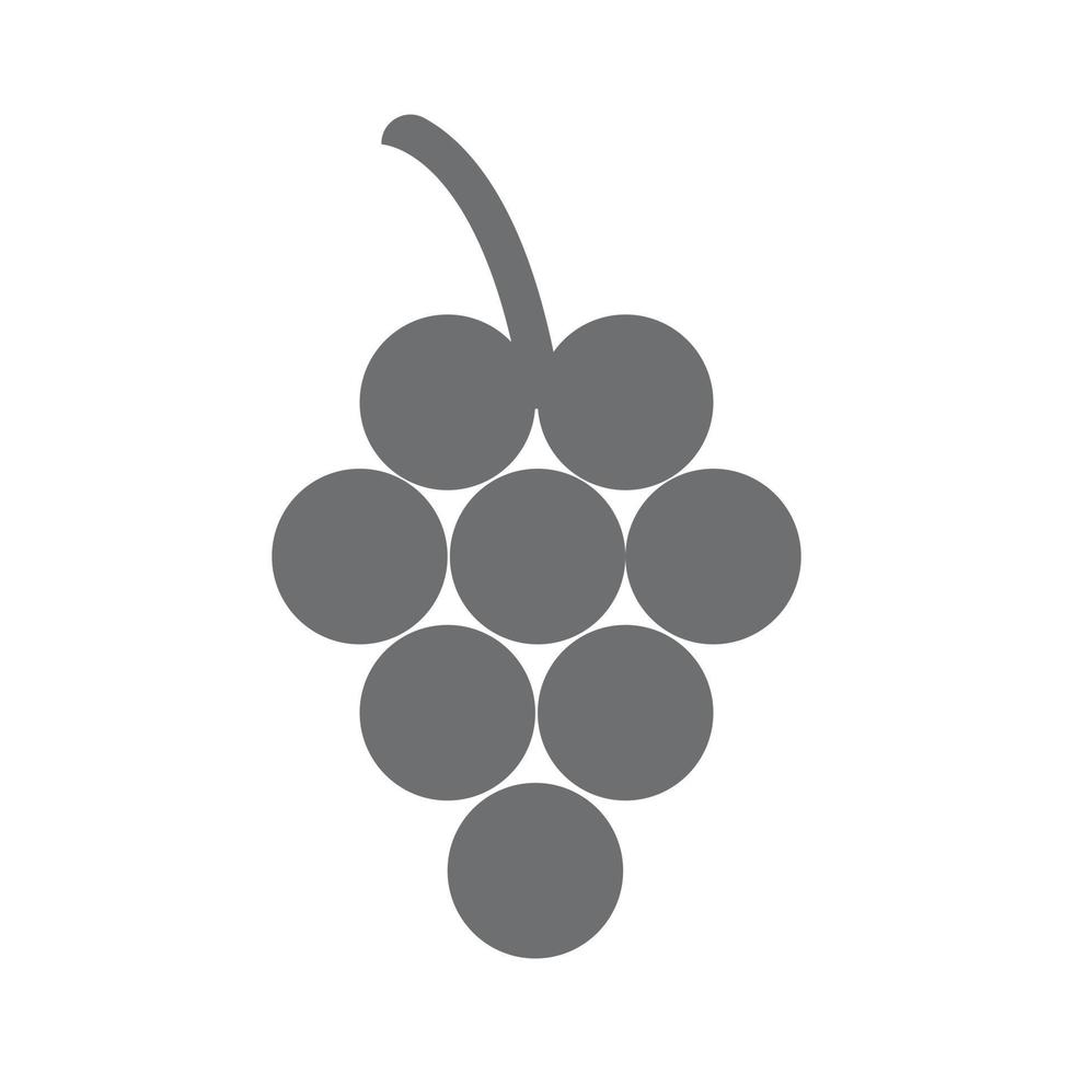 eps10 gris vector uvas icono sólido en estilo moderno plano simple aislado sobre fondo blanco