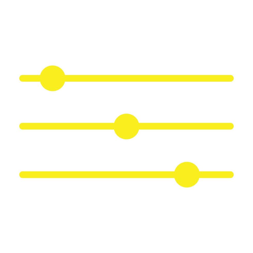 eps10 icono de barra deslizante de vector amarillo en estilo plano simple aislado en fondo blanco