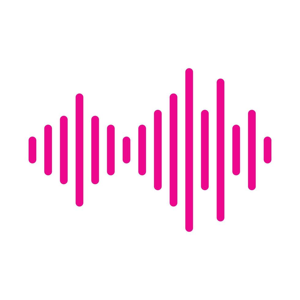 eps10 icono de línea de onda de sonido de vector rosa en estilo plano simple aislado en fondo blanco