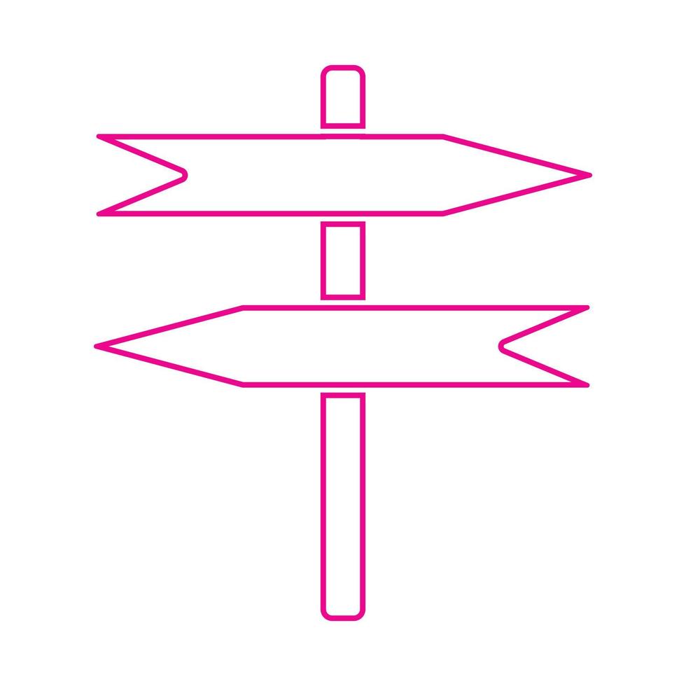 eps10 rosa vector icono de línea de madera en blanco con dos flechas en estilo moderno plano simple aislado sobre fondo blanco