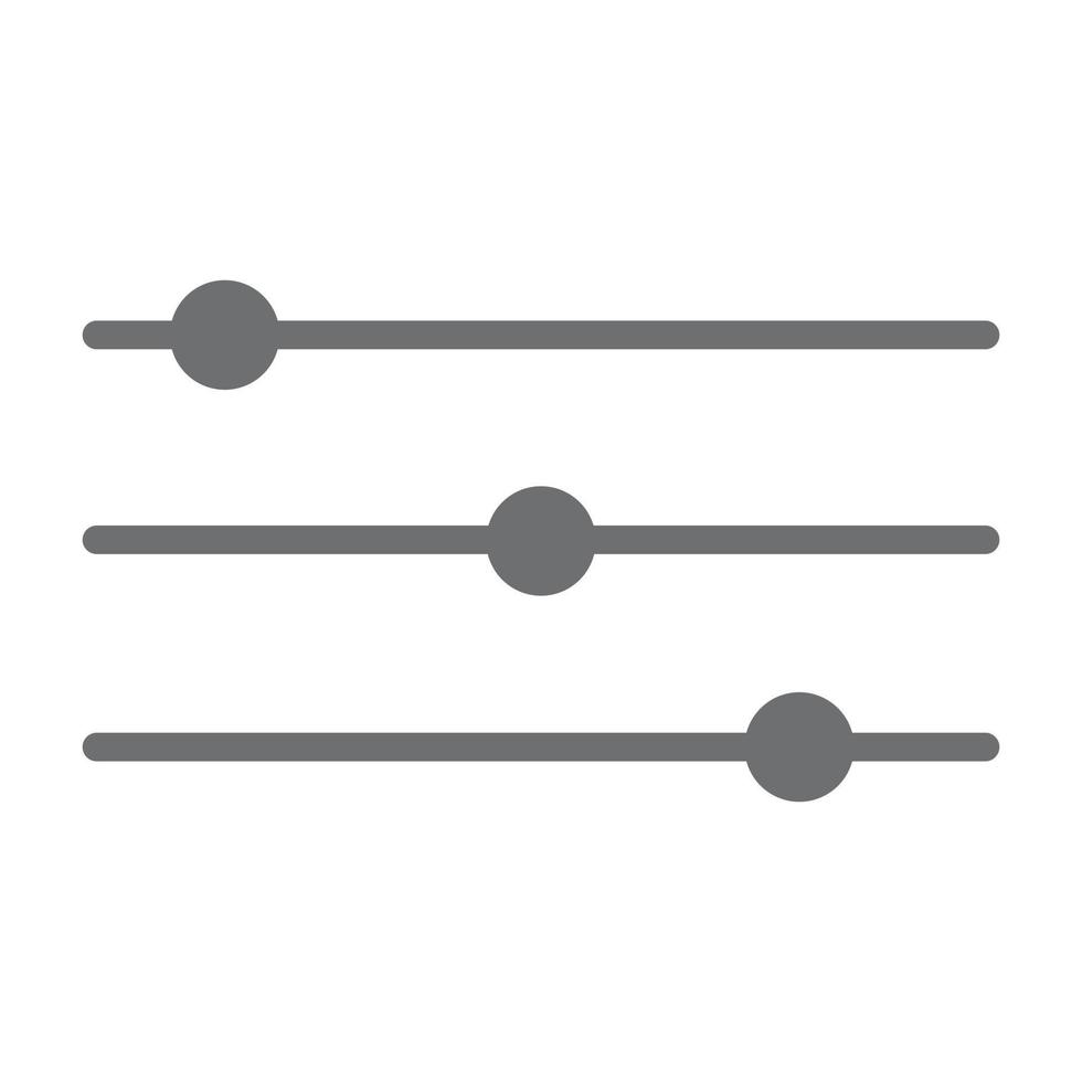 Eps10 icono de barra deslizante de vector gris en estilo plano simple aislado en fondo blanco