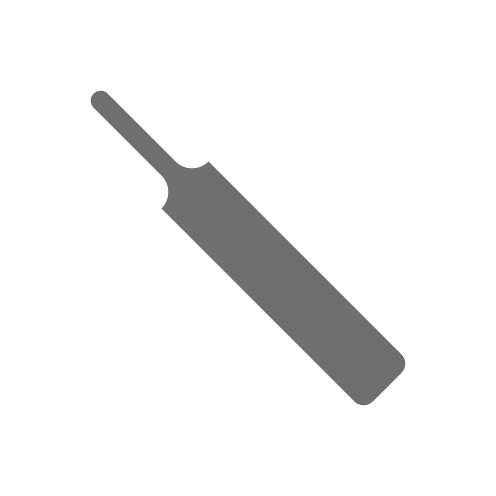 eps10 vector gris bate de cricket icono sólido en estilo plano simple aislado en fondo blanco