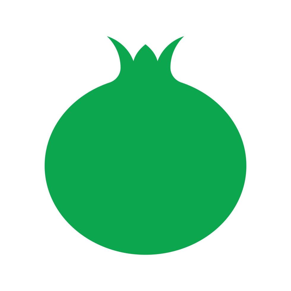 eps10 vector verde granada fruta icono sólido en estilo moderno plano simple aislado sobre fondo blanco