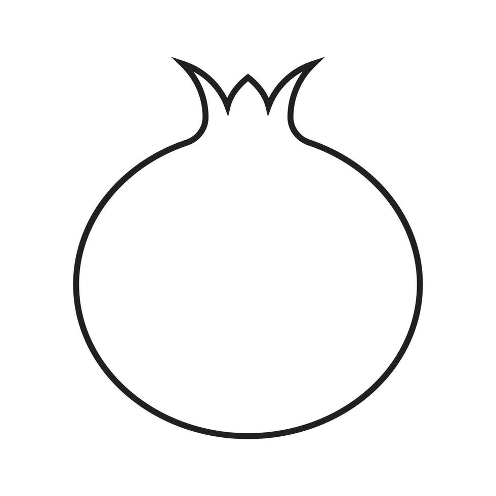 eps10 black vector Pomegranate fruit line icon in simple flat trendy