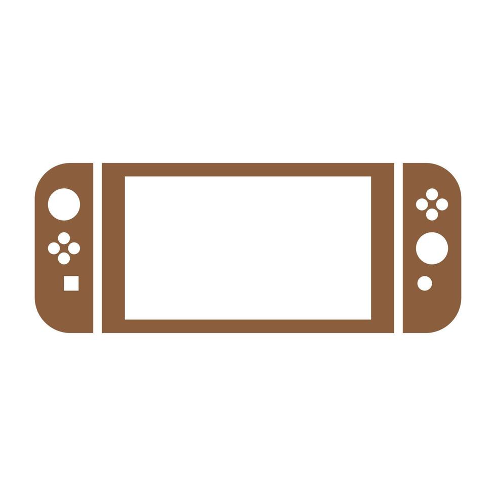 eps10 marrón vector videojuego dispositivo portátil lleno de icono en estilo moderno plano simple aislado sobre fondo blanco