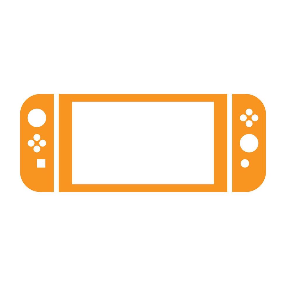 eps10 orange vector video game portable device filled icon in simple flat trendy modern style isolated on white background