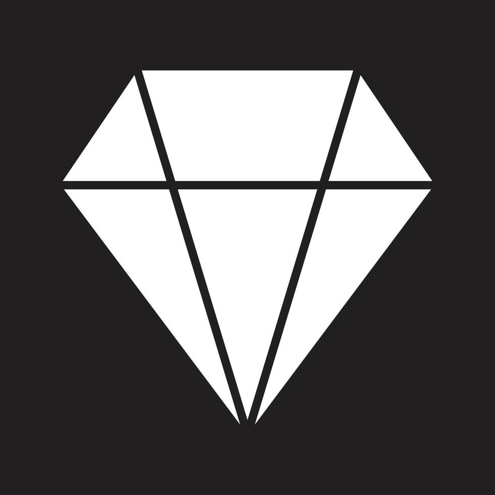 eps10 white vector diamond icon, or symbol in simple flat trendy style