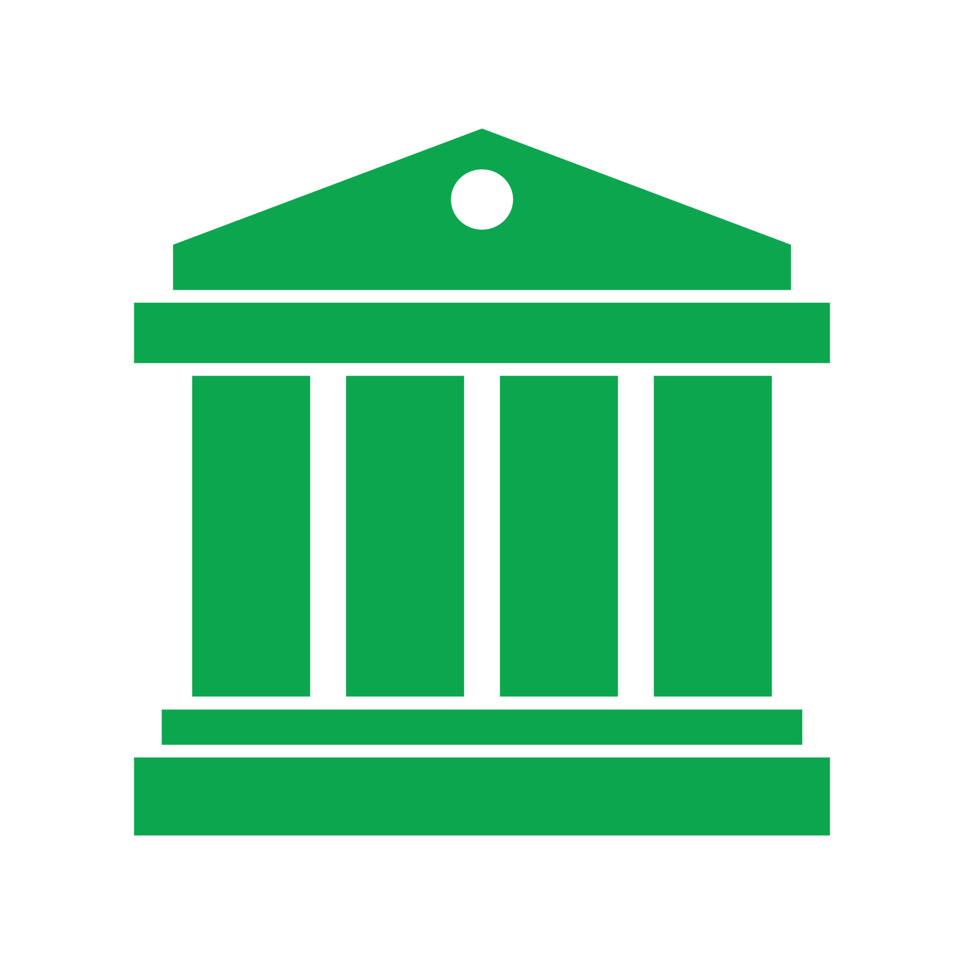 eps10 green vector bank solid icon in simple flat trendy style isolated