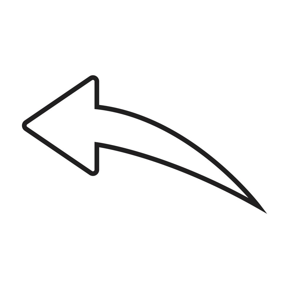 eps10 respuesta de vector negro al mensaje o icono de línea de flecha de chat en un estilo moderno simple y plano aislado en fondo blanco