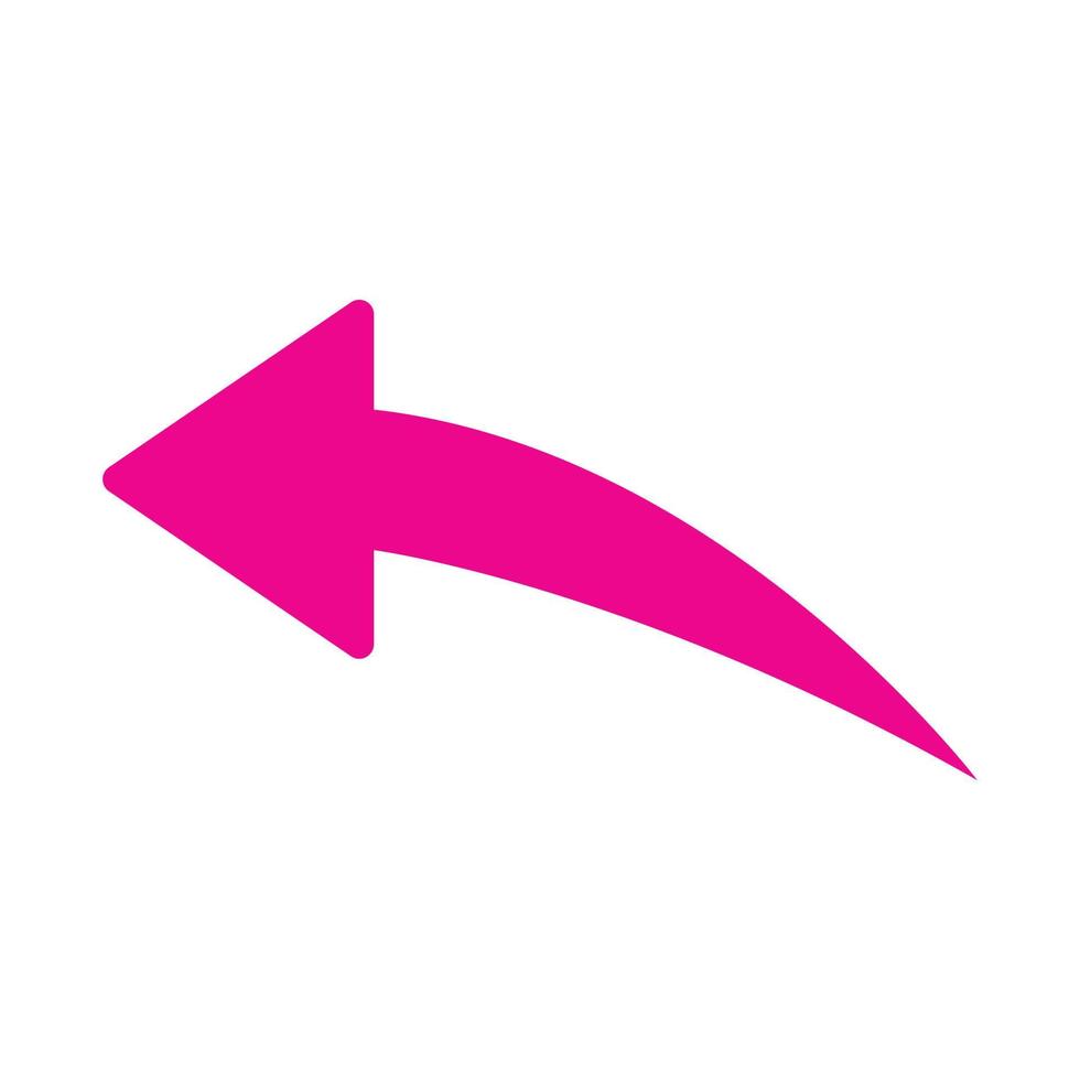 eps10 vector rosa respuesta al mensaje o icono de flecha de chat en estilo moderno plano simple aislado sobre fondo blanco