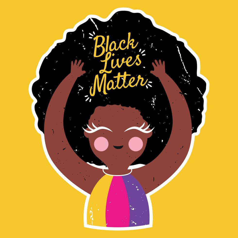 las vidas negras importan ilustración con linda chica negra vector
