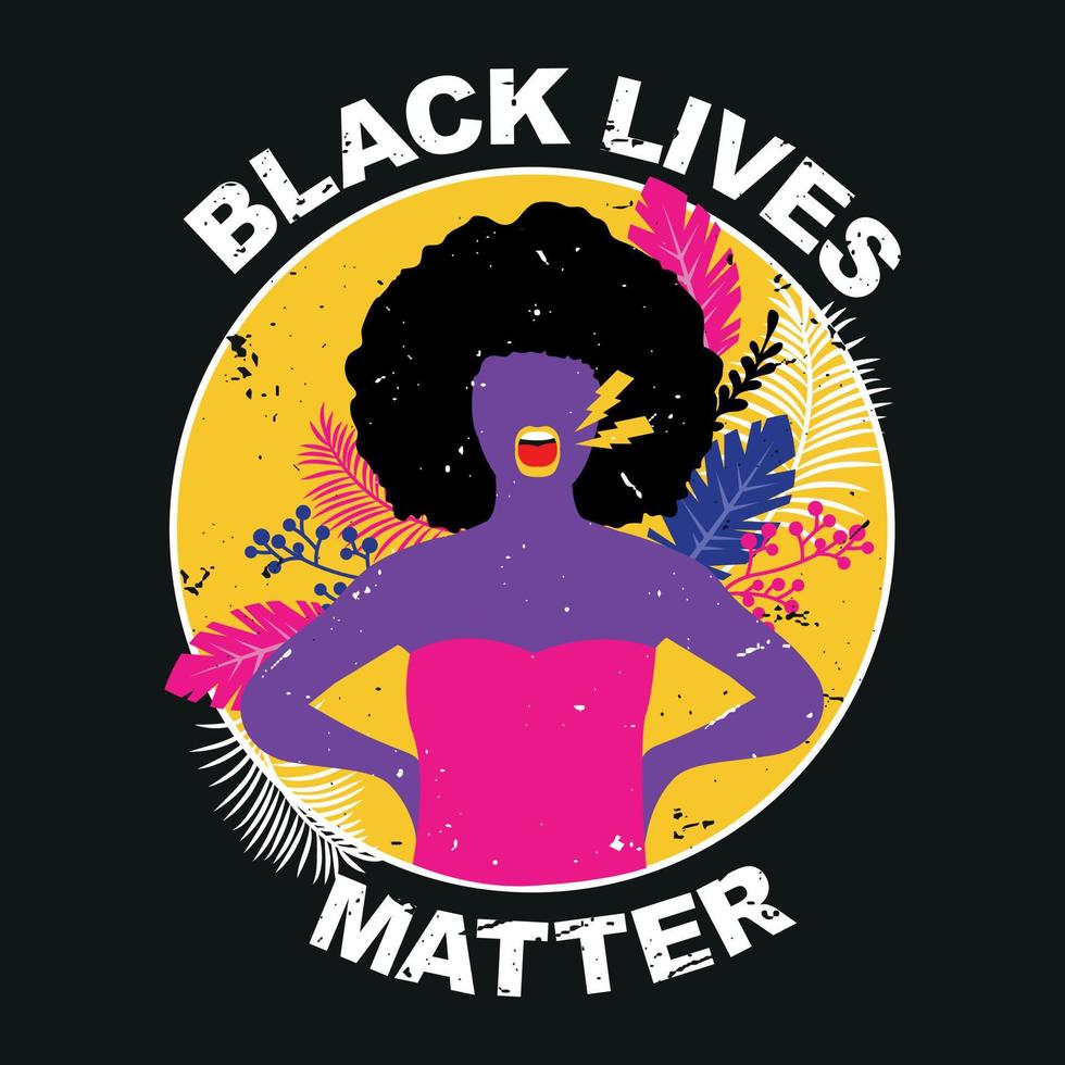 Black Lives Matter sticker with proud fist, black history pride symbol, prejudice and discrimination activism vector illustration, african american, people of color, power, justice, graphic design