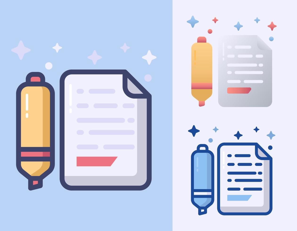 Marker and Paper cartoon vector isolated icon Illustration