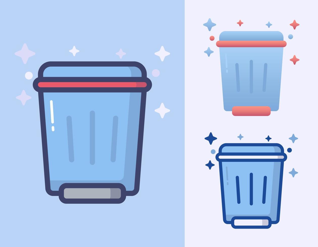 Recycle bin, trash cartoon vector isolated icon Illustration