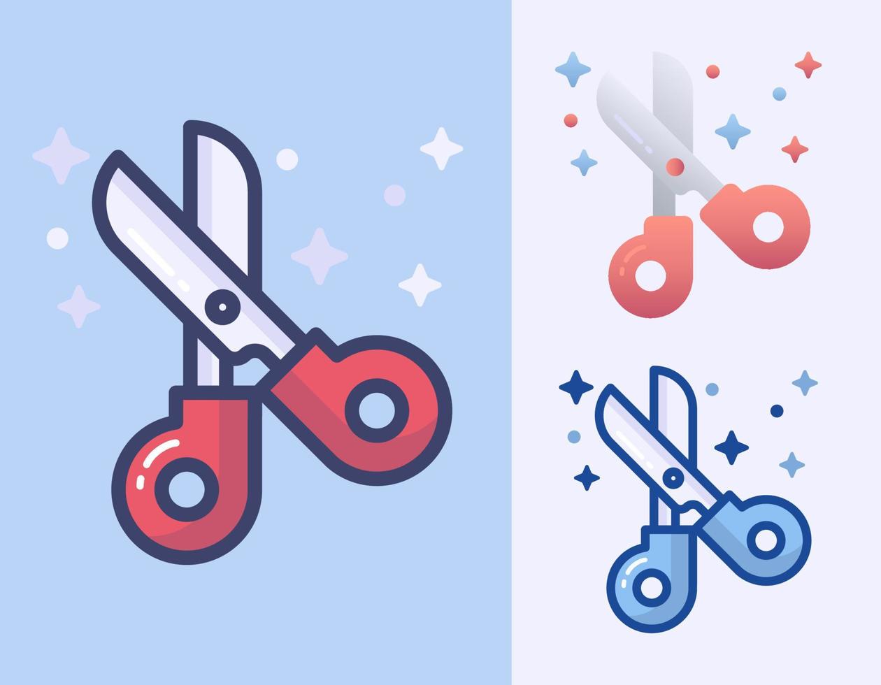 Scissor cartoon vector isolated icon Illustration