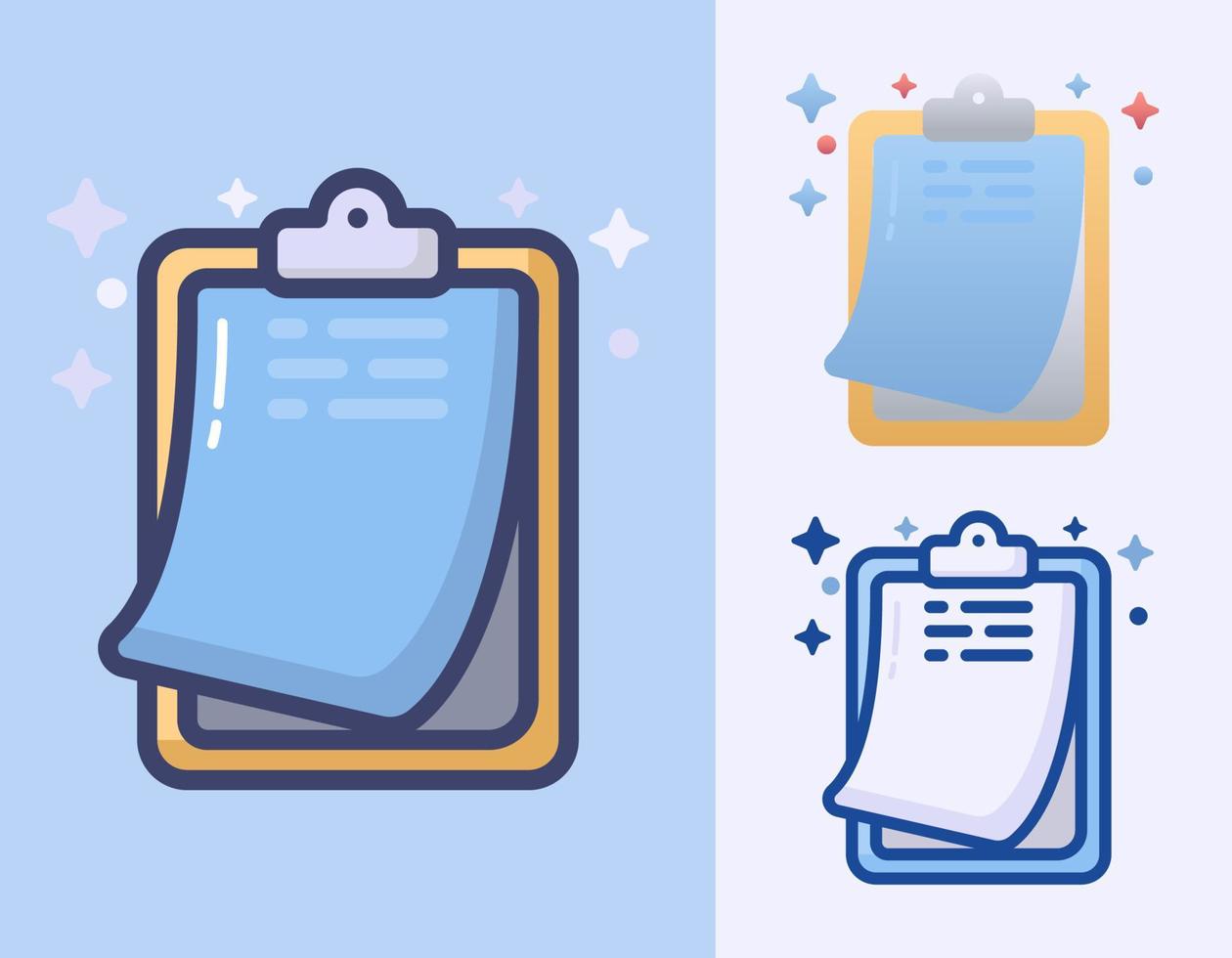 Clipboard cartoon vector isolated icon Illustration