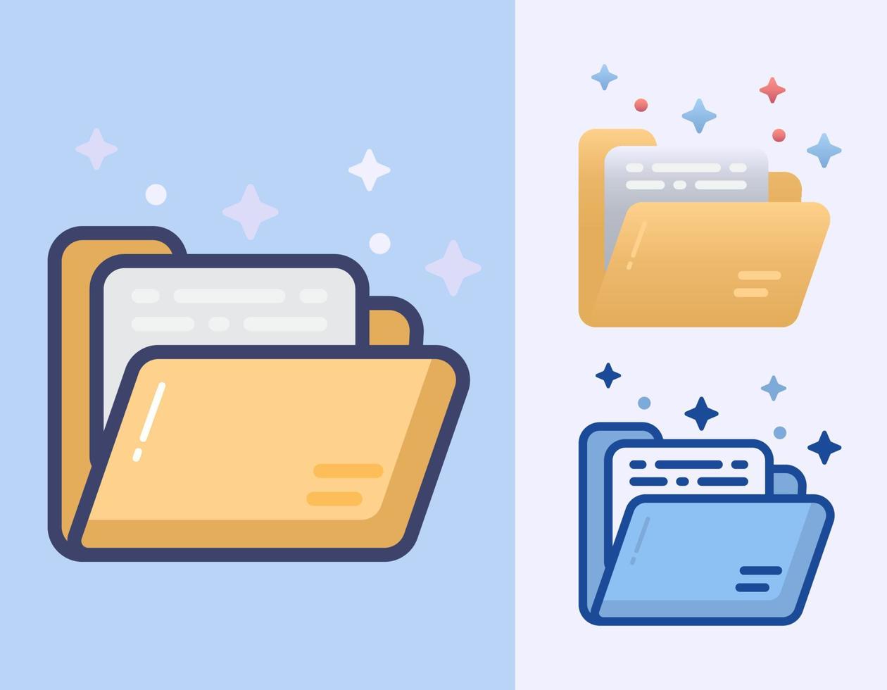 File and Folder cartoon vector isolated icon Illustration