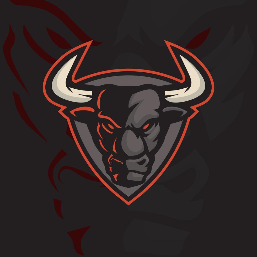 diseño de logotipo de juego de mascota de toro vector