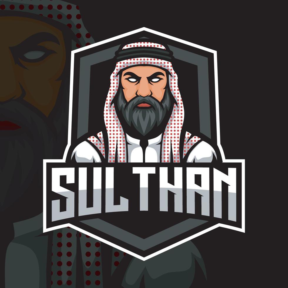 sulthan mascot gaming logo design vector