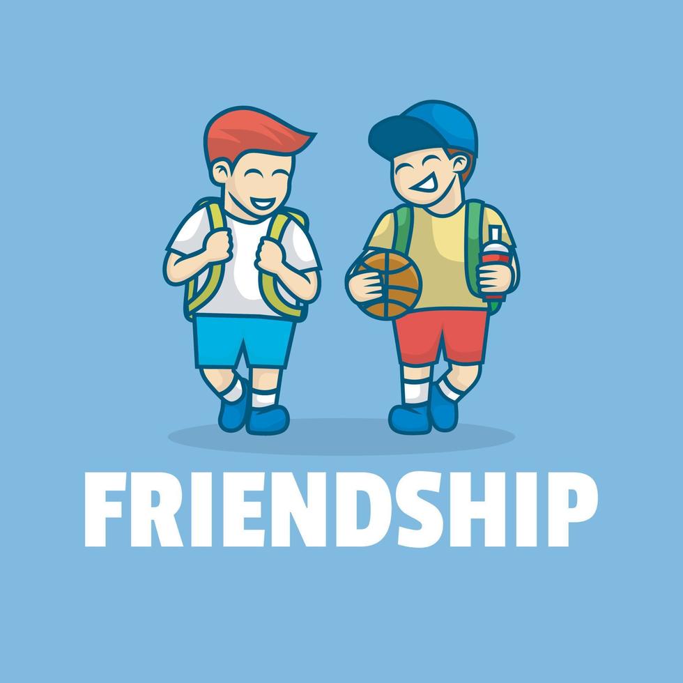 cartoon friendship day illustration design vector