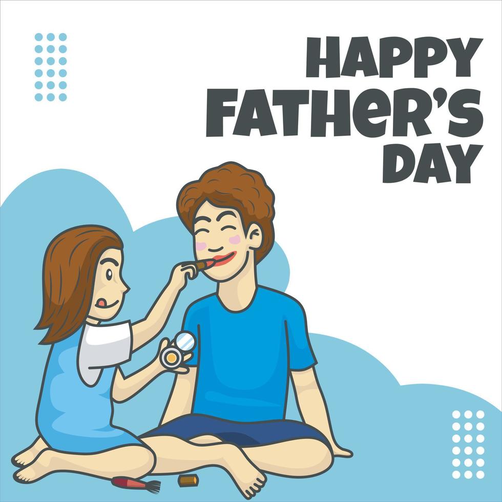cartoon happy father's day design vector