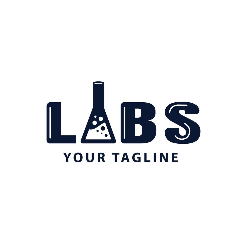 Lab design logo in word sign style,chemical bottle in letter A vector