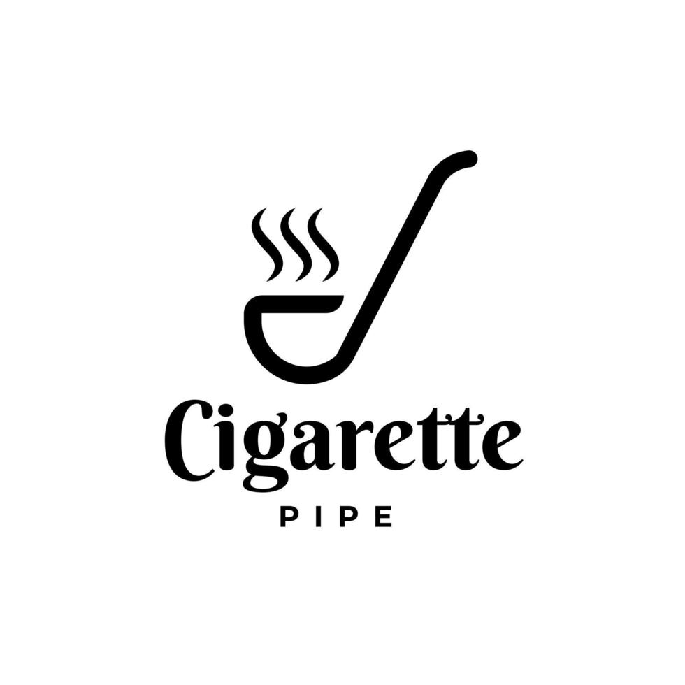 plantilla de inspiración de diseño de logotipo de pipa de humo vector